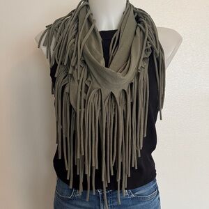 Do Everything in Love Olive Fringe Scarf